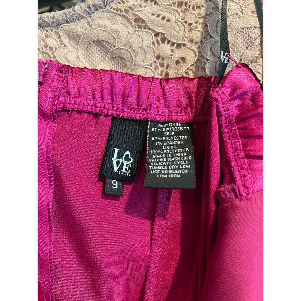 HOMECOMING - Hot Pink Satin Sweetheart Mid-Length Dress - Picture 5 of 5